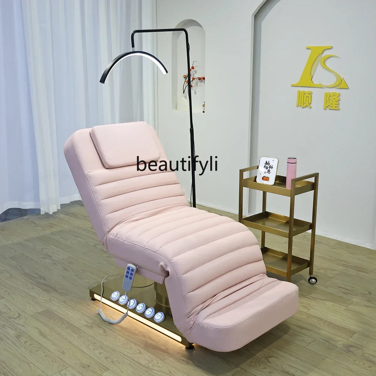 Q178 CC  Electric beauty bed Massage bed Multifunctional lifting pattern embroidery bed Beauty salon latex
