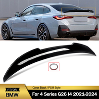 Rear Spoiler For 2021-2024 BMW G26 430i i4 Glossy Black PSM Style Highkick Rear Trunk Spoiler Magickit