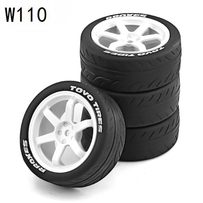 4PCS 68Mm 1/10 RC Racing Car Tires On Road Touring Drift Car Tyre Wheel For TT01 TT02 XV01