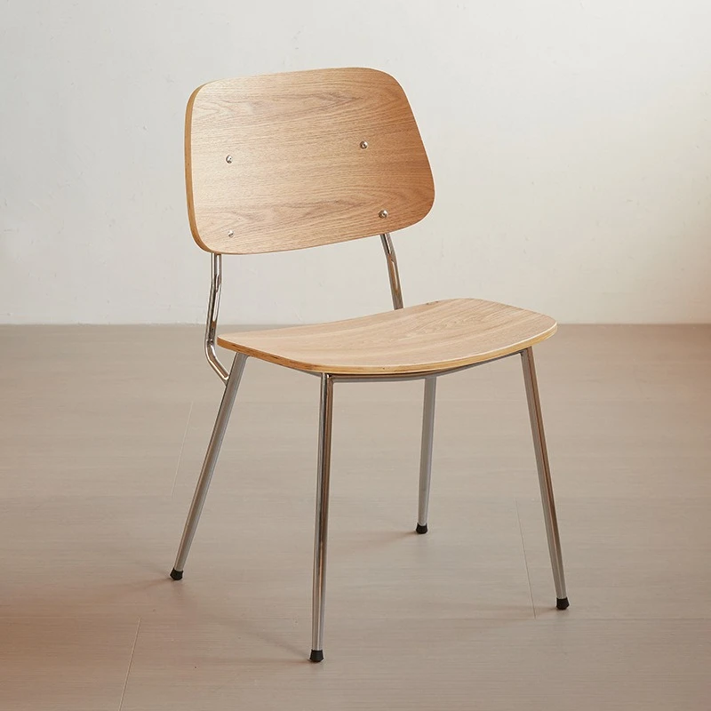 Nordic retro dining chair restaurant medieval solid wood backrest coffee milk tea dessert shop