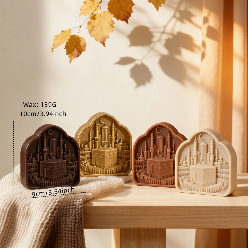 Ramadan Table Decor Soy Wax Silicone Mold Eid Mubarak Islamic Home Art Resin Silicone Mould Mubarak Ramadan Kaaba Candle Mold