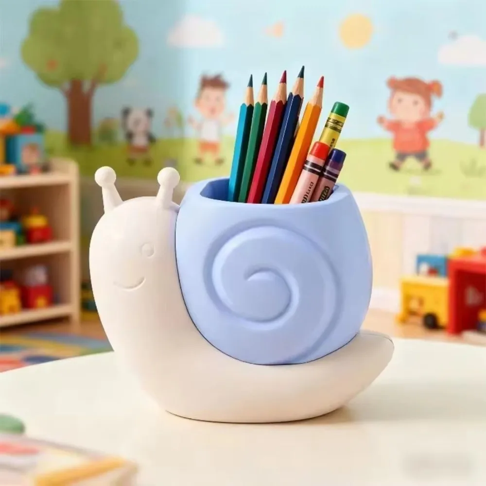 Holder ABS Material Snail-Shaped Pen Holder Desktop 1Pc Desk Organizer Multi-Functional Makeup Brush Holder Desk Use