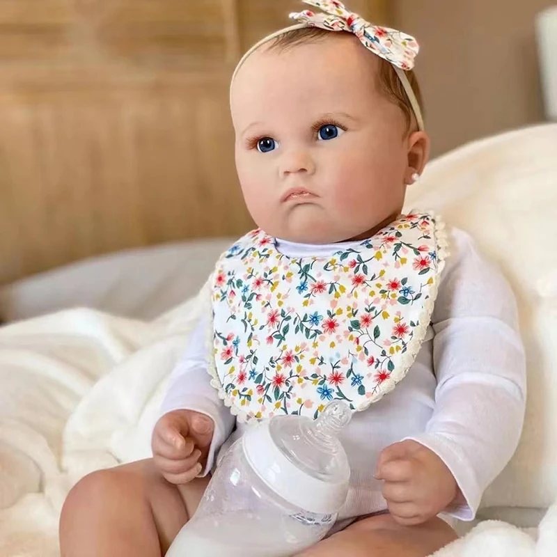 63CM Already Painted Finished Doll As Picture Reborn Toddler CHARLOTTE Lifelike Soft Touch with Handmade Lifelike  Painted Hair