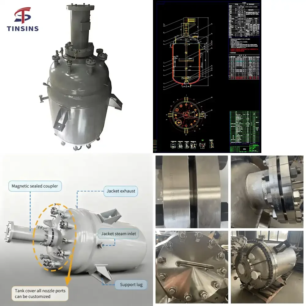 Réacteur d'hydrogénation haute pression 35000L, cuve de réaction à agitation avec enveloppe vapeur, semi-automatique, longue durée de vie