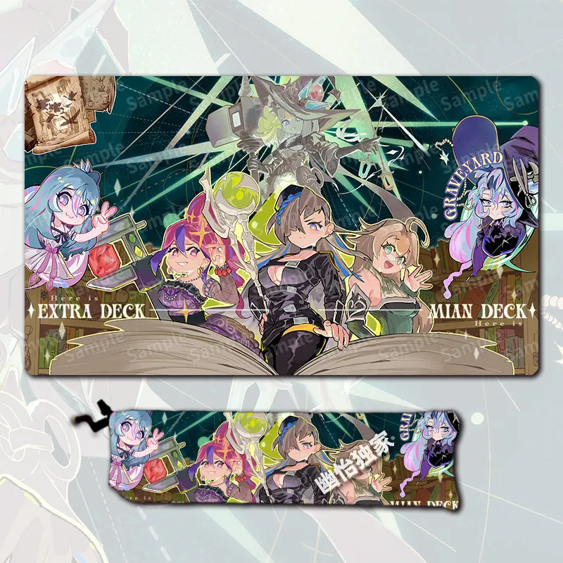 Tapis de jeu original DIY Yugioh Witchcrafter Madame Verre Yu-Gi-Oh! Tapis de jeu de cartes à collectionner, plaque de duel, tapis en caoutchouc pour cartes