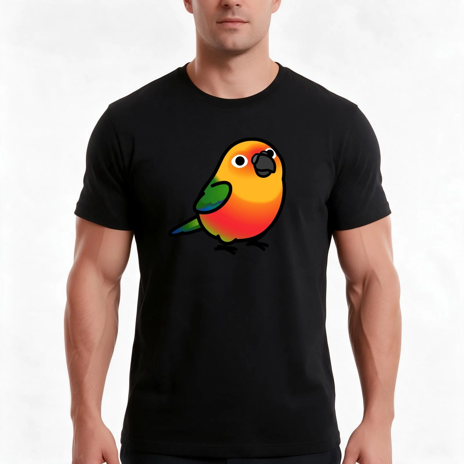Chubby Jenday Conure T-Shirt Summer Casual Cotton Tee Oversized Streetwear Tops Vintage Graphic Print Loose Fit Short Sleeve