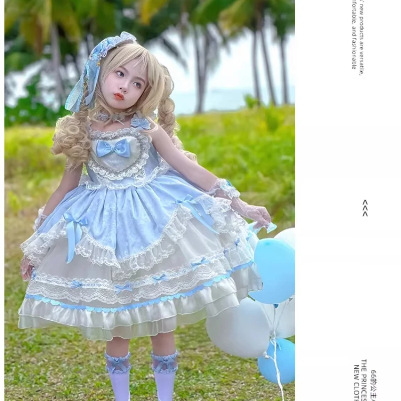 Ins Handmade Photography Clothing Flower Girls Princess Dress Baby Girls Birthday Lolita Wedding Party Boutique Sweet Dress