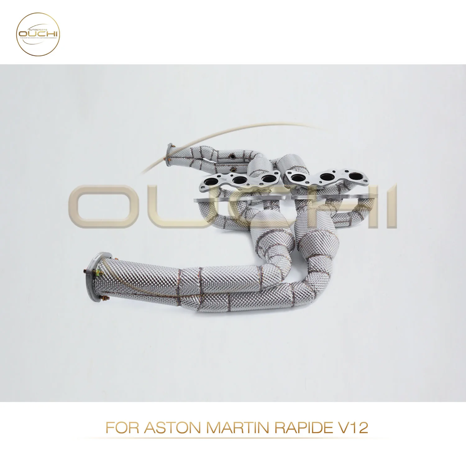 Ouchi Exhaust System High Flow Performance Headers for Aston Martin Rapide V12 Manifold With Heat Shield