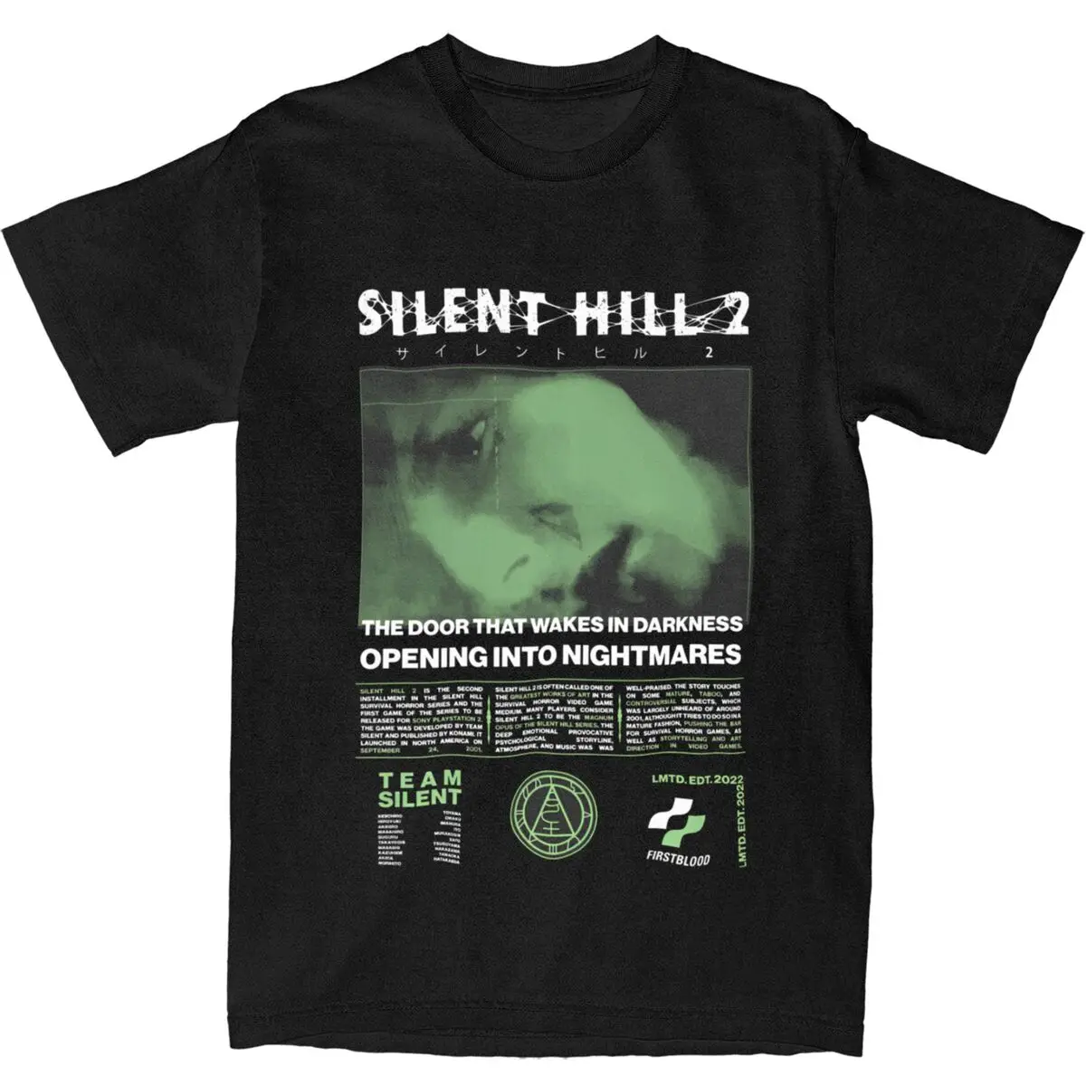 Men Silent Hill 2 T-Shirts Survival Horror Game 100% Cotton Top Tees Summer Short-Sleeve T-Shirt Crewneck Tee Shirt Plus Size