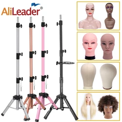 Alileader Mannequin Head Stand Adjustable Heavy Duty 55Inch Wig Stand For Cosmetology Hairdressing Training Head Stand With Tray