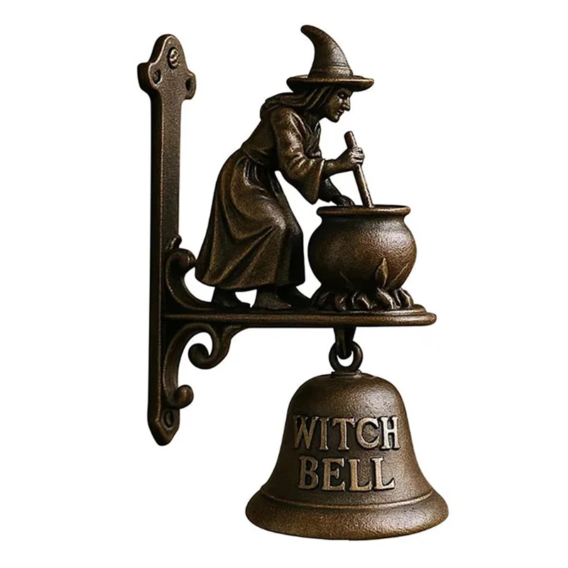 

Добро пожаловать, подвесной ручной механизм для домашнего дверного звонка, винтажный колокольчик на Хэллоуин, интересный настенный декор для входа в дом
