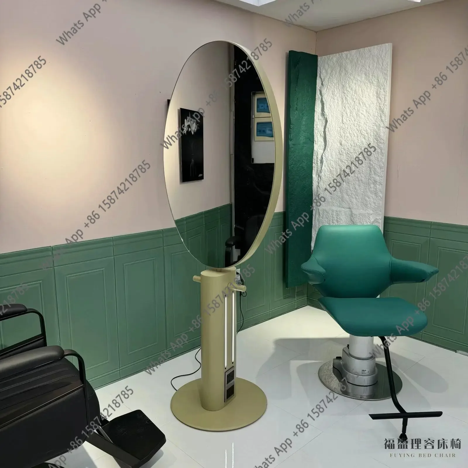 Xx Rotating Barbershop Mirror Single-sided Double-sided Hairdresser Mirror Stand Hair Salon Special Floor Cutting Mirror Stand