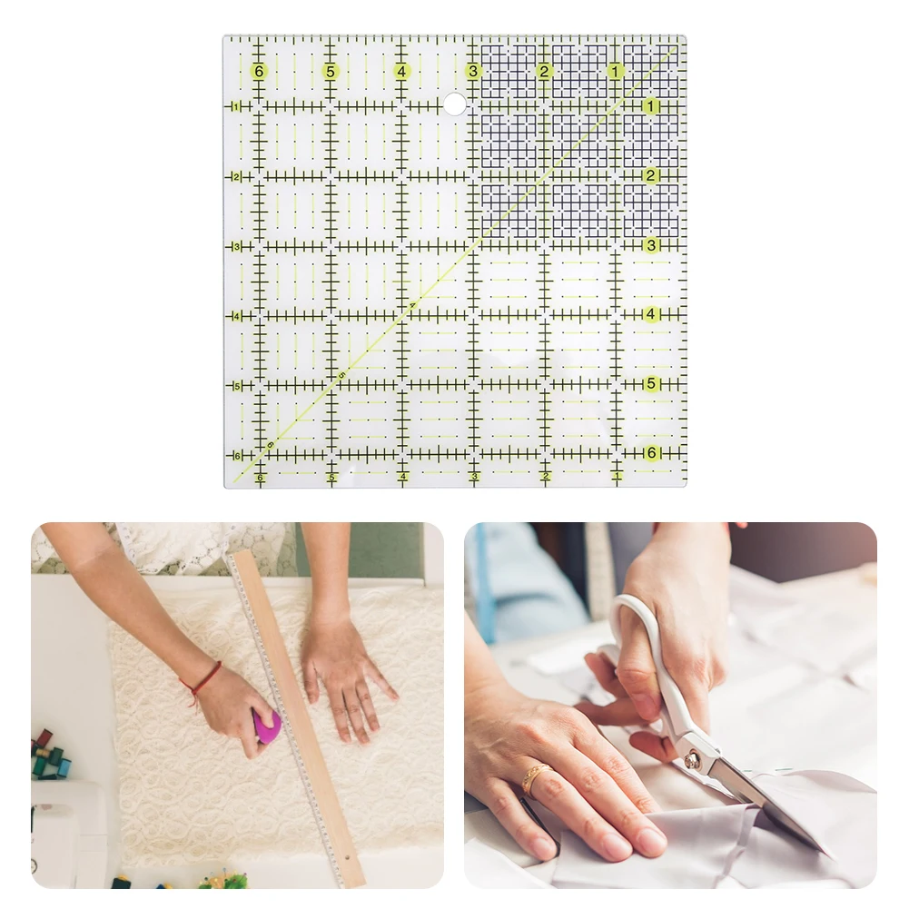 

Акриловая линейка для рисования, двухцветная, для шитья, измерения, пэчворка, школьных и домашних нужд, 6,5x6,5 дюймов