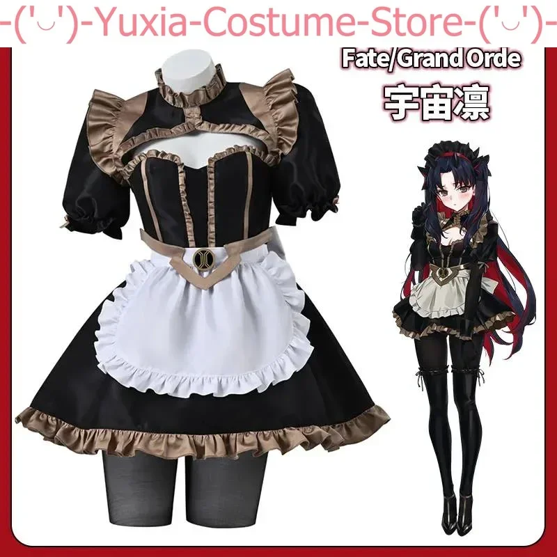 Fate/Grand Order FGO Ishtar Astarte Space Ishtar Maid Uniform Dress Cosplay Costume Halloween Carnival Party Role Play