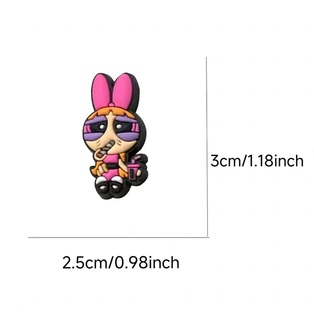 Bestseller 18-100 Stück Potdemiel Cartoon Fliegendes Mädchen Serie PVC Schuhzubehör DIY Abnehmbare Wasserdichte Schuhdekoration Geschenke – Detail 3