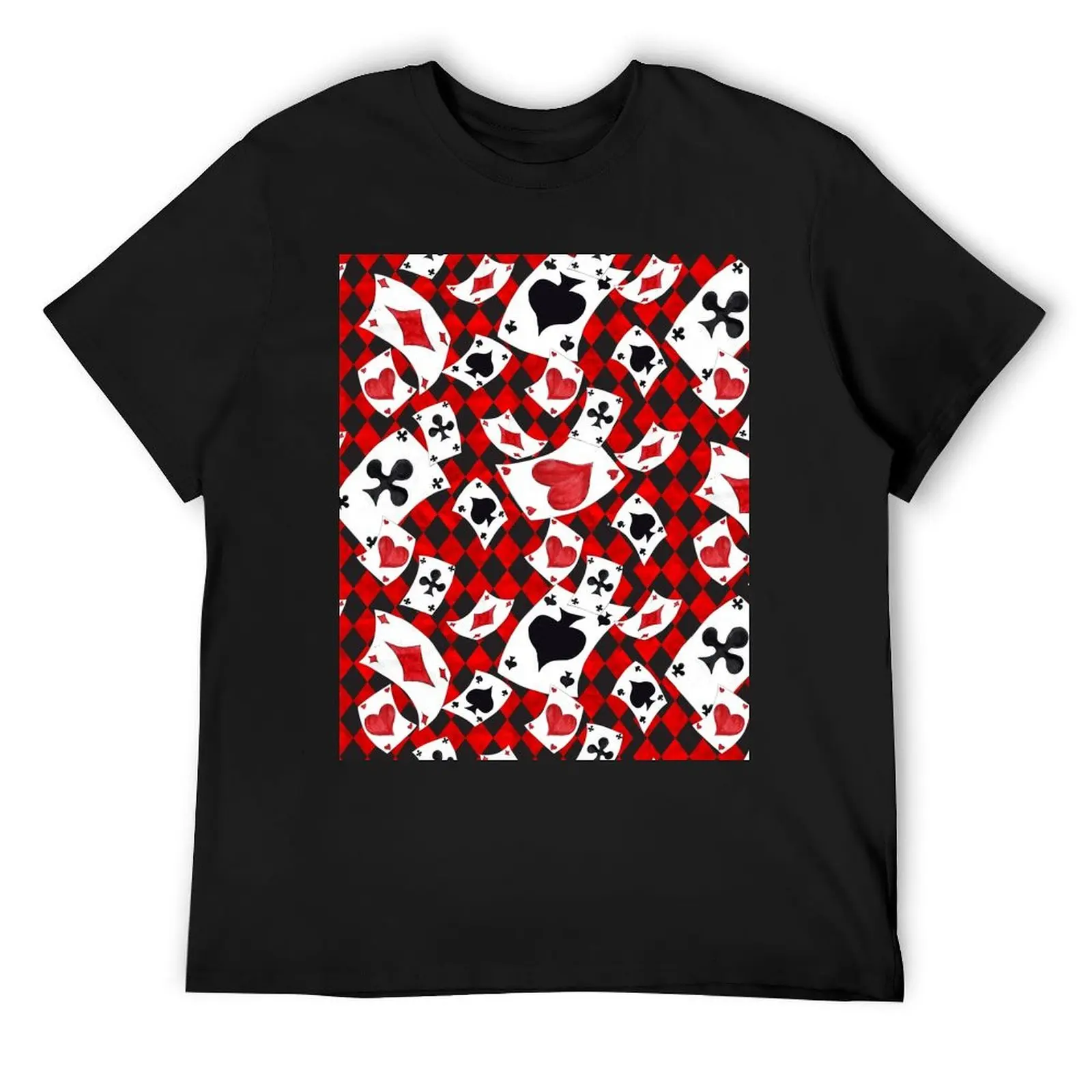 

Playing Cards Pattern T-Shirt oversizeds blue archive cute tops designer shirts T-shirt men