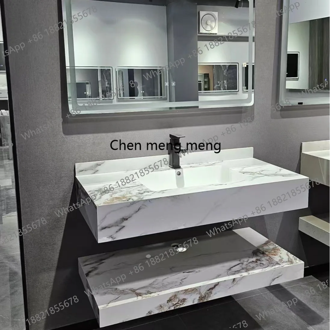 Bathroom Vanity Seamless Rock Slab Double-layer Integrated Basin Cold Jadeite Wash Basin Bathroom Wash Table Wild Hotel Style