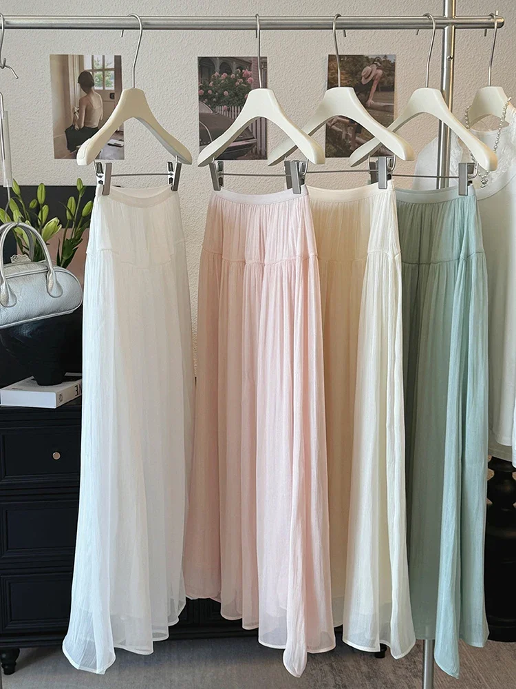 

Темпераментные длинные юбки, женская мода, элегантная юбка трапециевидной формы, летняя новая уличная одежда в стиле Харадзюку, повседневные юбки