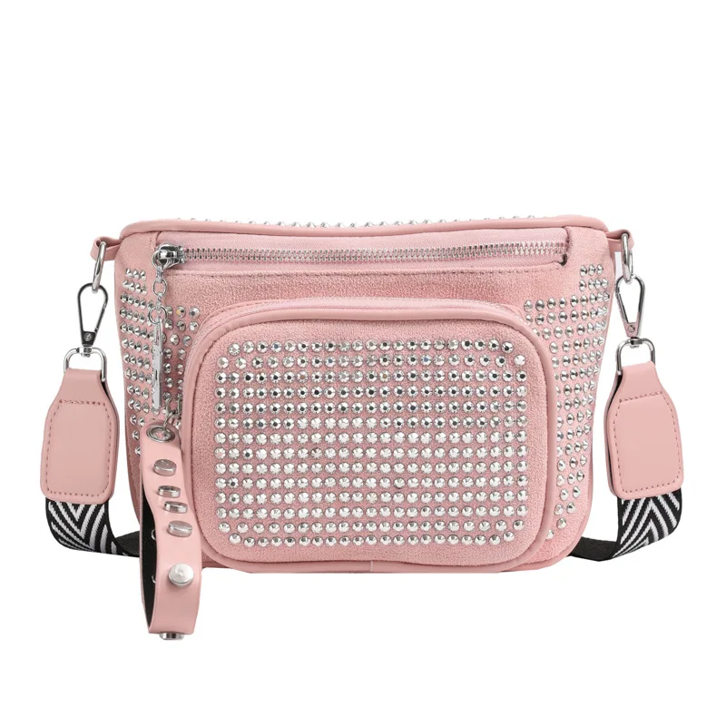 

2025 Edgy Crystal Square Bag for Women Minimalist Shoulder Crossbody Purse Fashionable Handbag