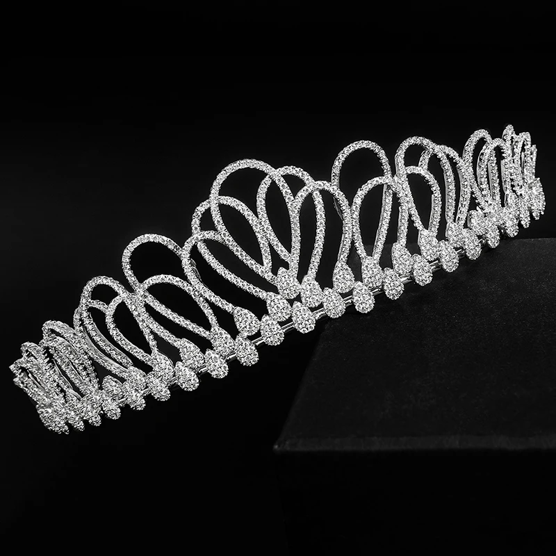 YYSUNNY Elegant Silver Color Tiaras and Crowns for Women Crystal Headpiece Bridal Wedding Hair Accessories Birthday Cake Topper