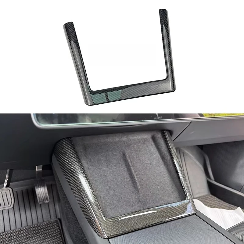 For Tesla Model 3/Y Real Carbon Fiber Wireless Charging Overlay Cover Trim Matte Finish Business/Luxury Design Interior