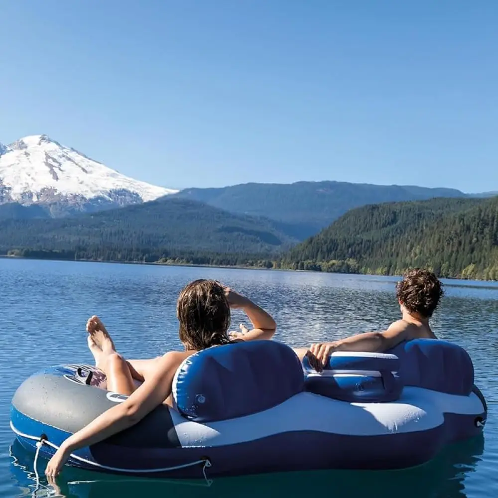 243x157cm Triple Color Inflatable Double Float Mat Pool Lake Sea Inflatable Boat Accessory
