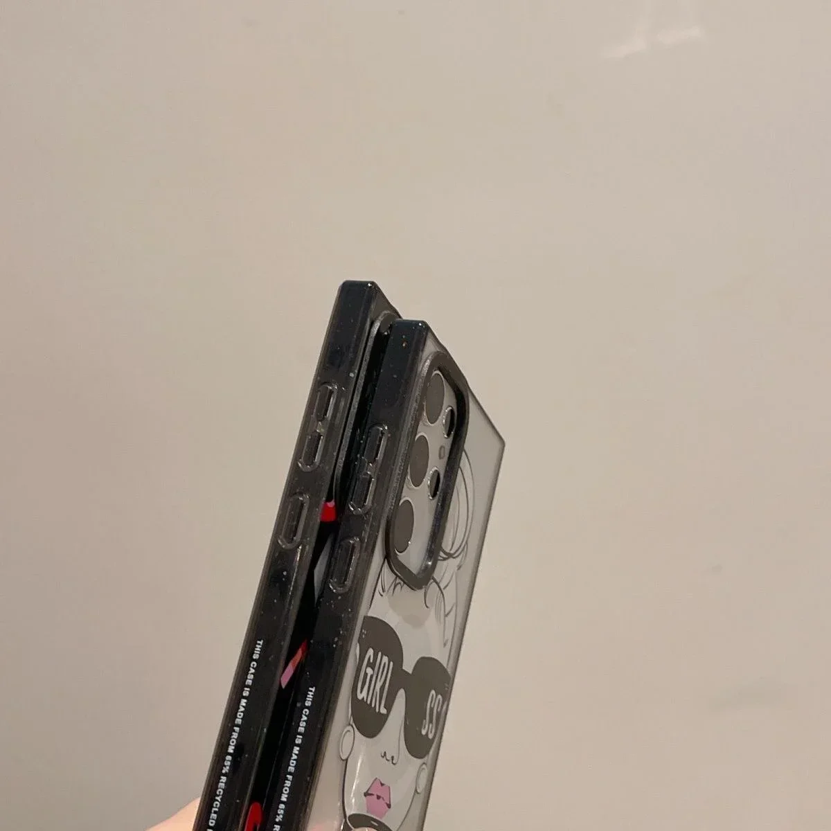 Sunglasses Girl MagSafe Acrylic Black Border Case for Samsung Galaxy S22 Ultra S23 Ultra S24 Ultra Cover Protective Shell