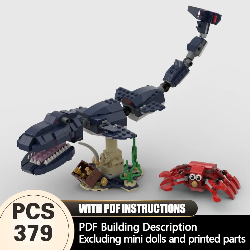 

Creators Animal Series Model MOC Building Bricks Sea Dinosaur Mosasaurus Modular Technology Gifts Holiday Assemble Children Toys