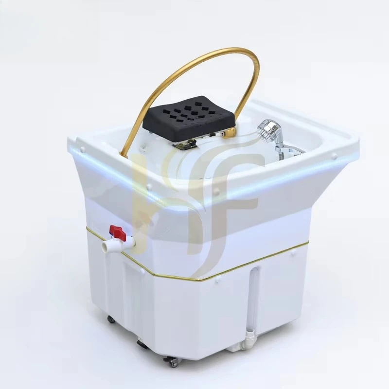 Design Portable Multifunctional Shampoo Sink Hairdressing Salon Hair Wash Basin Acrylic Water Circulation Equipment