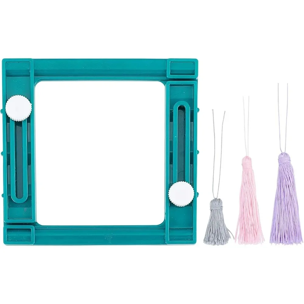 

Adjustable Plastic Tassel Maker Square Teal Tassel DIY Tool Hand-made Tassel Tool for Handmade Lovers
