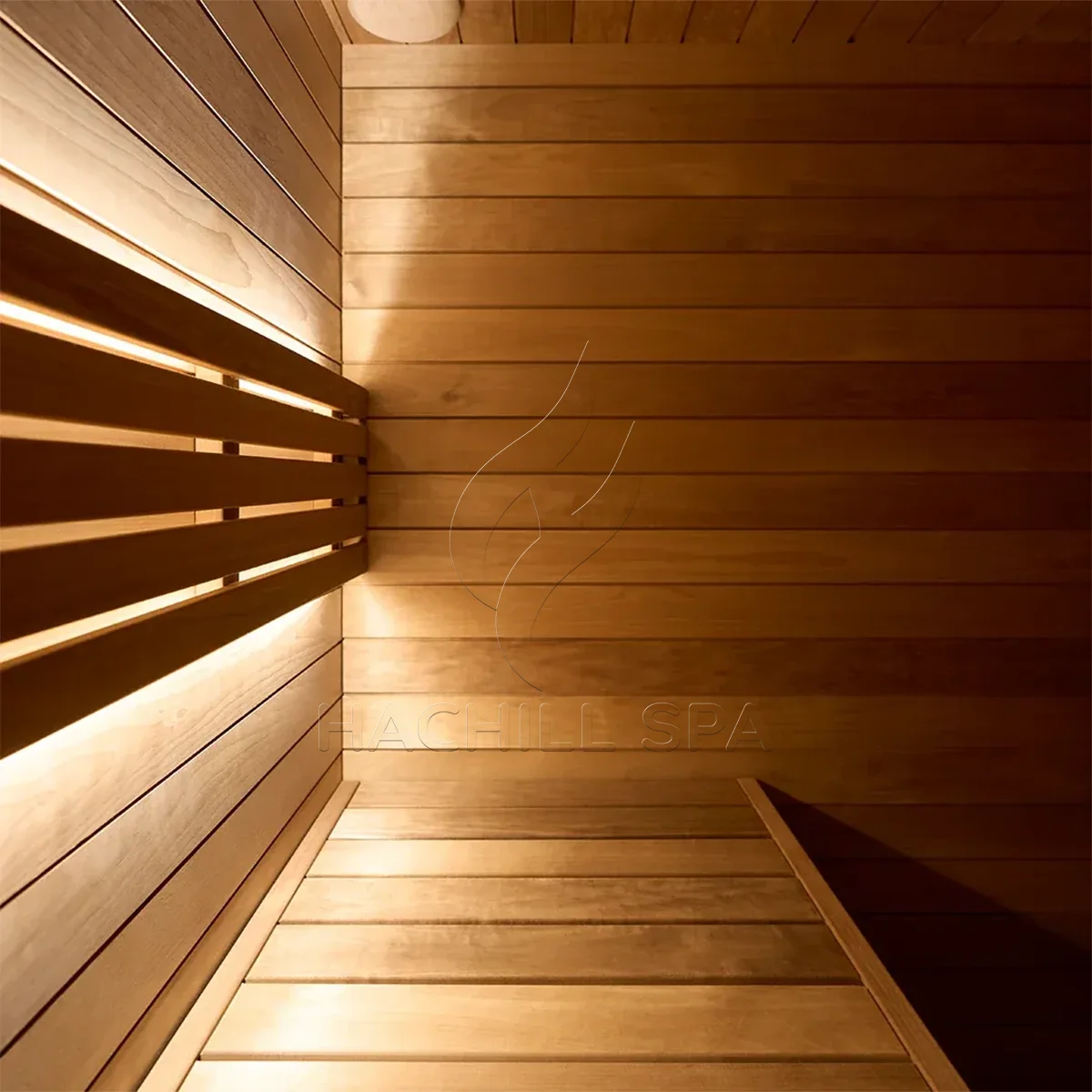 Commercial Grade Indoor Sauna Cabin For 2 People Heavy-Duty Natural Wood Construction For Hotels Resorts & Private Spas