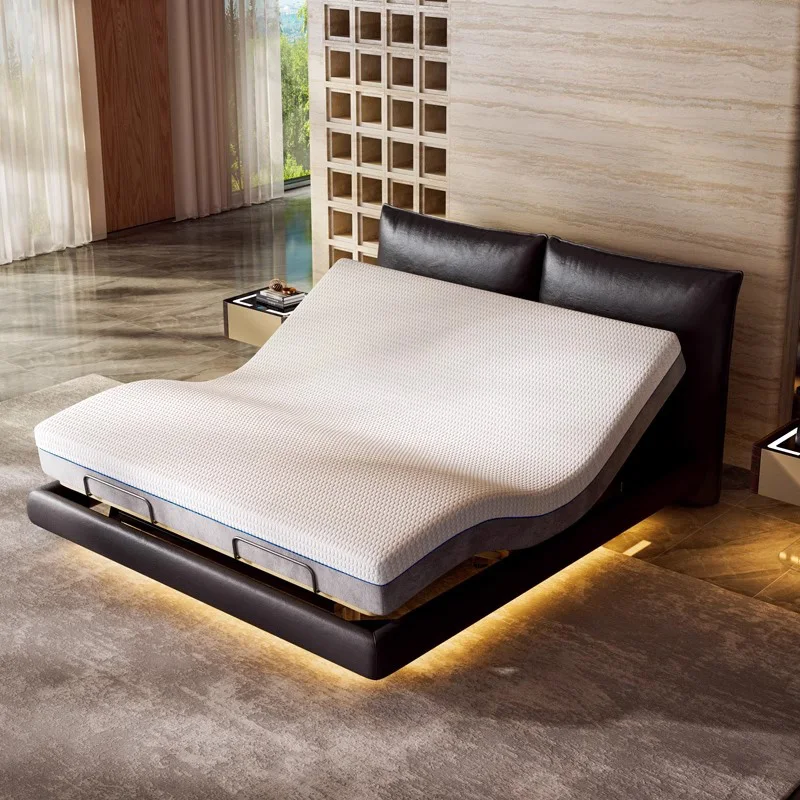 

Luxury Adjustable Home Double Bed Separable king Size Soft Bed Wireless Remote Control with Light Smart Bed