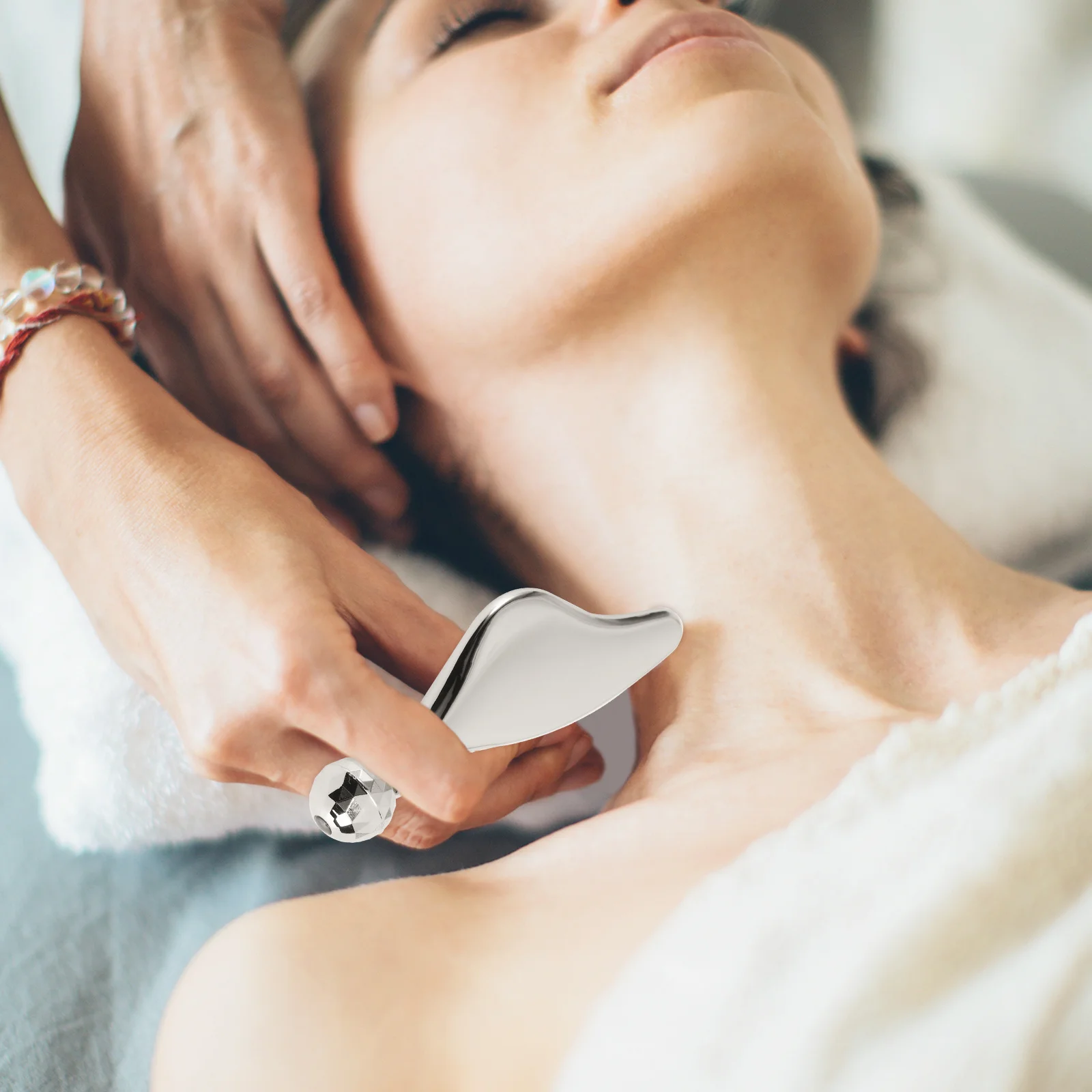 مدلك بكرة الوجه أداة كشط سبيكة ناعمة للعناية بالعين وتقليل التجاعيد عصا تجميل مدمجة لتدليك الوجه والجسم والعناية بالبشرة #4