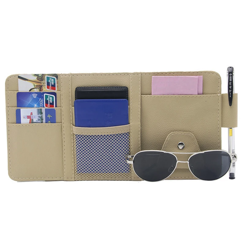 Multi-Function Car Sun Visor Organizer Multi-Pocket Auto Interior Accessories Pocket Organizer Car Document Storage Pouch