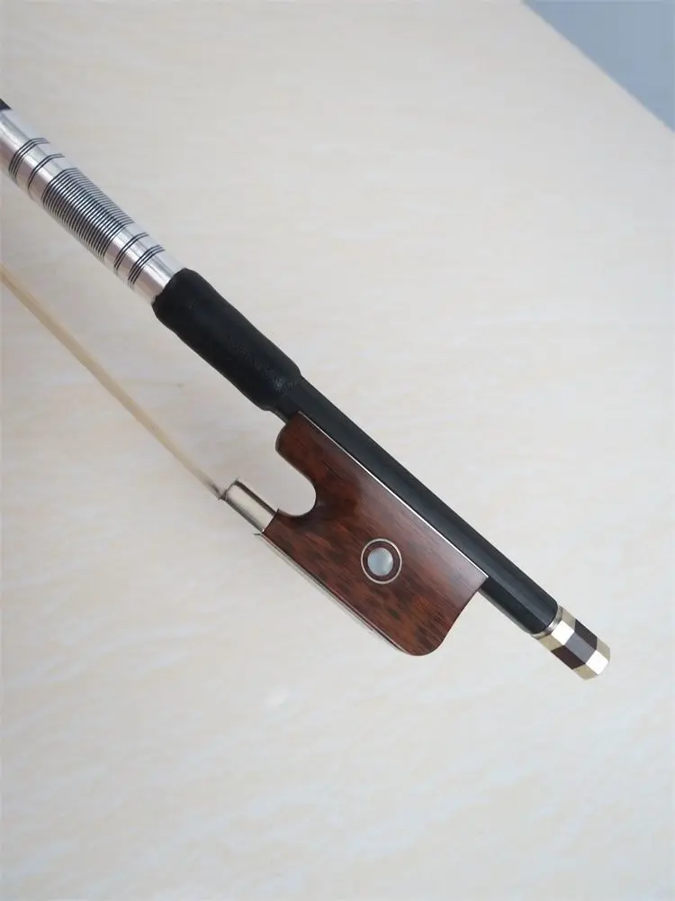 

1pcs strong black Carbon fiber viola bow,white bow hair,snakewood frog