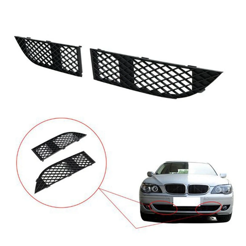 Front Bumper Lateral Grill Grille Pair For -BMW 7 Series E65 E66 LCI 2005-2008 51117135573 51117135563