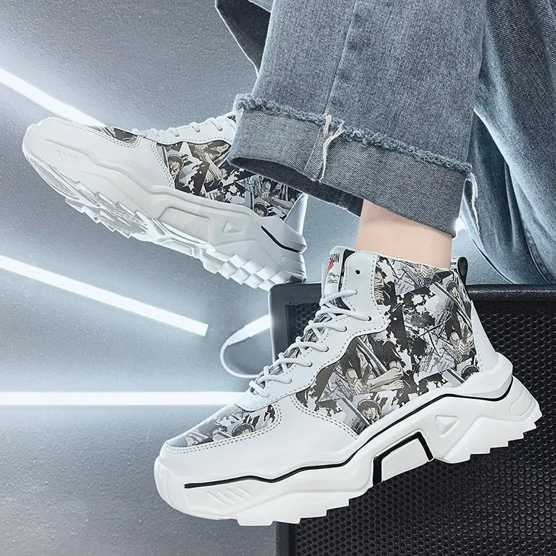 قطعة واحدة تنفس تنوعا المتخصصة الأصلي حذاء كاجوال للرجال الربيع/الخريف وصول جديد سميكة القاع المضادة للانزلاق أحذية رياضية #1