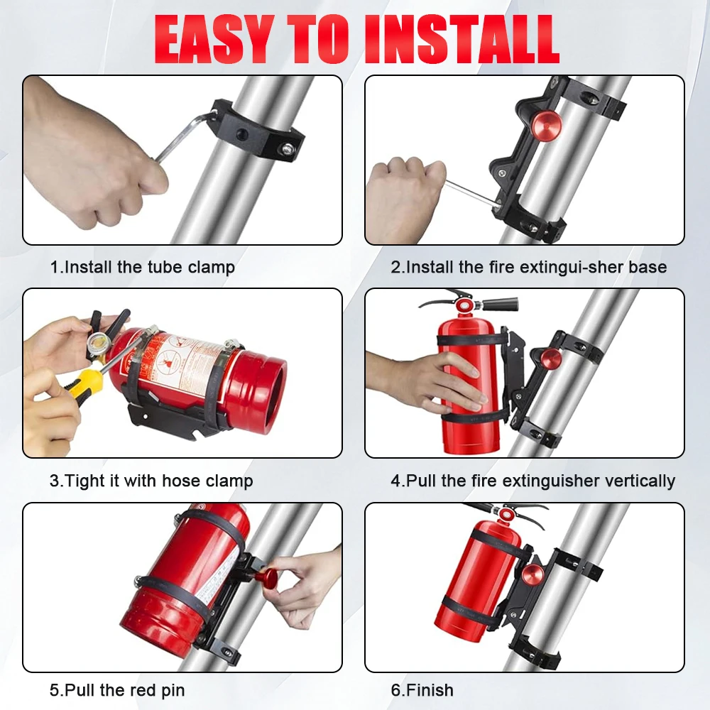 Quick Release Fire-Extinguisher Mount Aluminum ATV UTV Roll Bar Extinguisher Mounting Bracket for Jeep Polaris RZR Cam-Am
