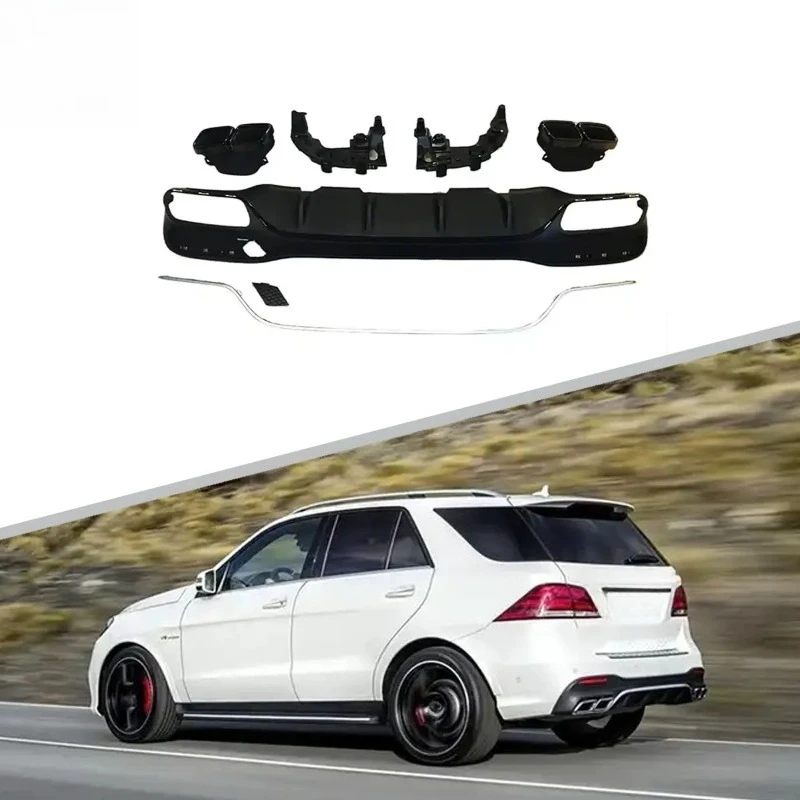 

Для W166 AMG 2015-2018 GLE63 Стиль задний диффузор с серебристо-черными наконечниками