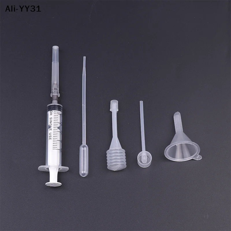【Ato0】6Pcs/Set Perfume Refill Tools Set Plastic Diffuser Syringe Straw Dropper Funnel Spray Dispensing Required Cosmetic Tools