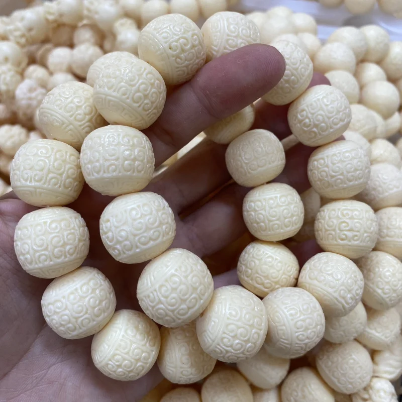 Ivory Nut Ripple round Prayer Beads Handmade Jewelry Accessories Bracelet Necklace Penda