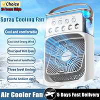 3 In 1 Fan AIr Conditioner Household Small Air Cooler LED Night Light Portable Humidifier Air Adjustment Fan Office Home Fan New