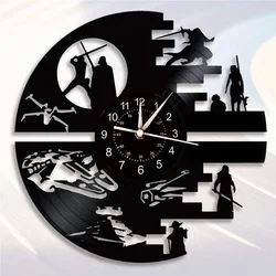 Science Fiction Movie Theme Clock Vinyl Record Wall Clock LED Night Light Home Decoration 7 Color Nightlight Wall Clock Boy Gift