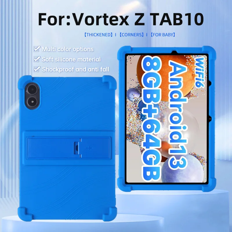 Case for Vortex Z TAB Tablet , Kids Friendly Soft Silicone Adjustable Stand Cover forVortex Z TAB  Tablet 10 inch
