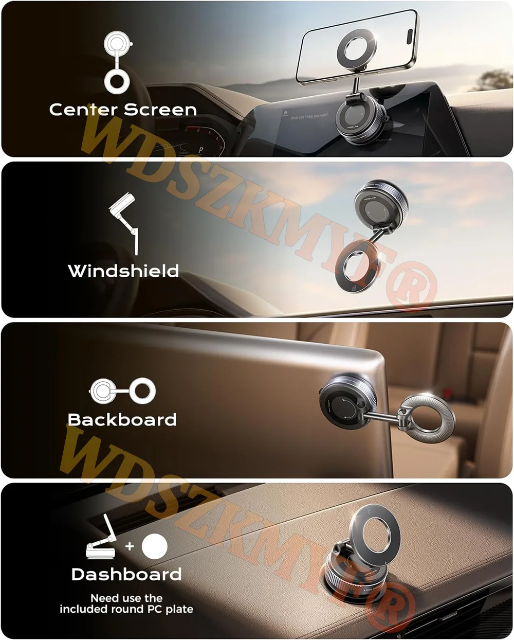 حامل هاتف السيارة المغناطيسي بالتنقيط 360 ° دوران قابل للطي مع كوب شفط لحامل هاتف السيارة/صالة الألعاب الرياضية/القيادة من سلسلة iPhone 12-17 #3