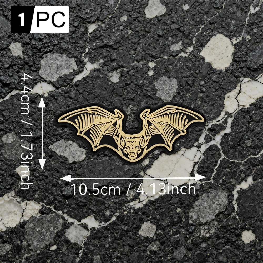 Niche Design Bat Skeleton Pattern Velcro Patch, Luminous in the Dark, Made of Pvc, Comes with a Canvas Bag, Baseball Cap, Coat, and Decorative Applique for Personal Modification