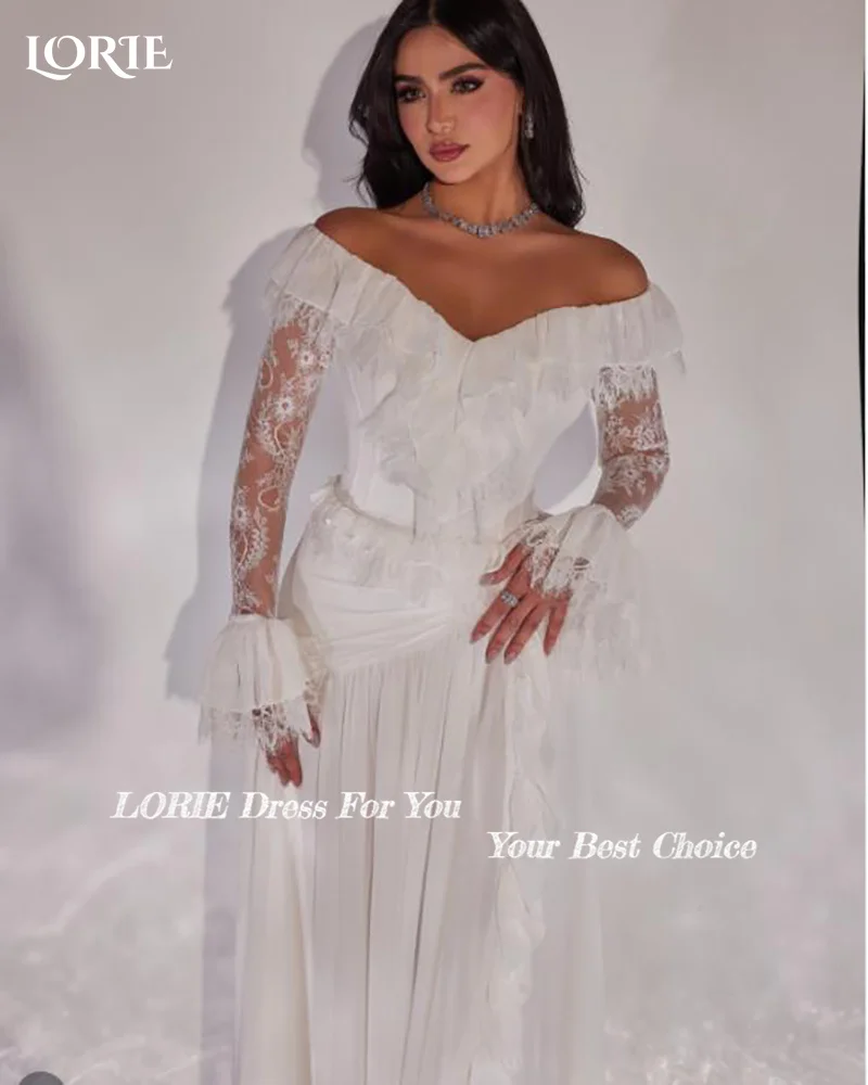 LORIE Elegant Lace Wedding Dresses Appliques Strapless A-Line Shawl Luxury Cloak Sweetheart Bridal Gown Customized Bride Dresses