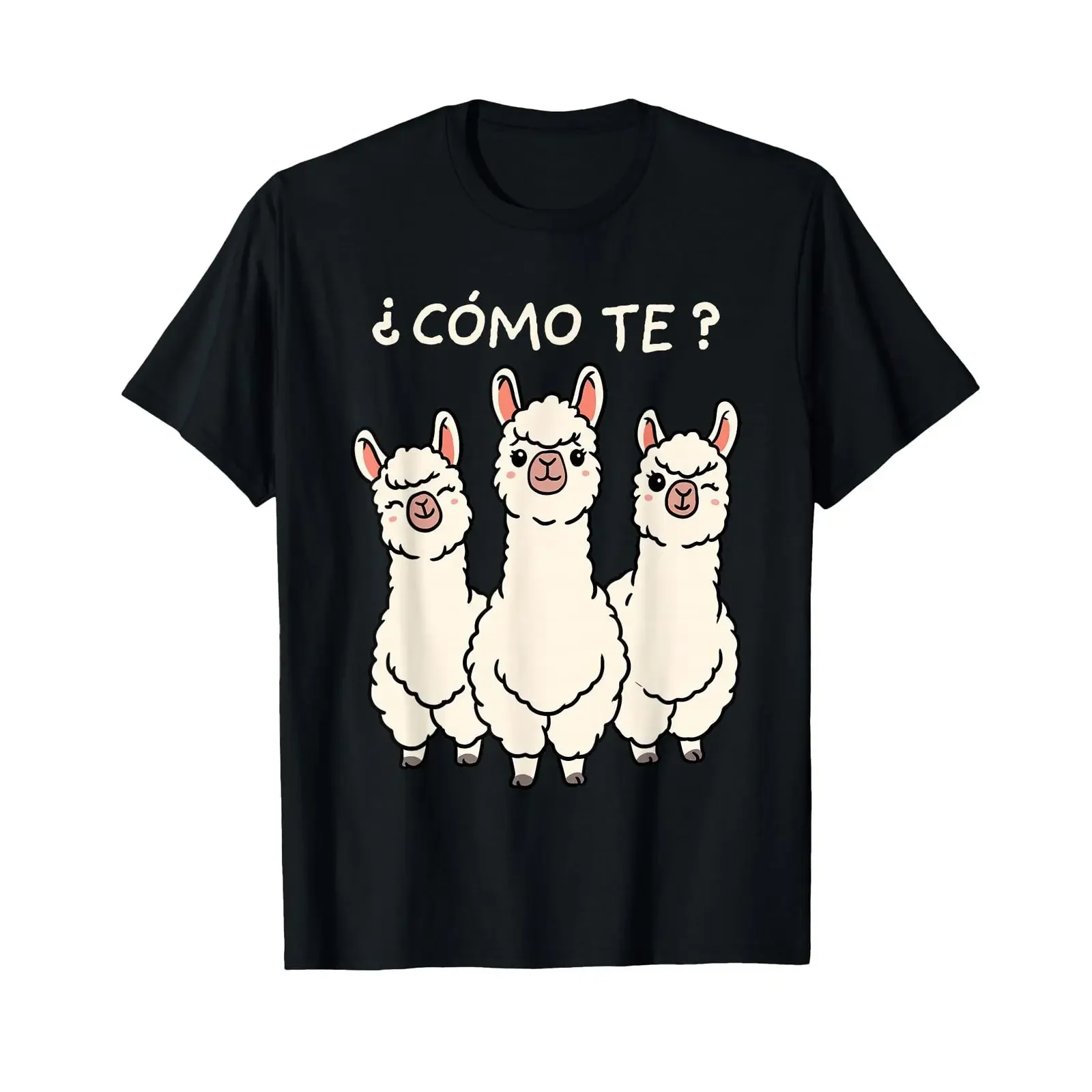 Como Te Lamas T Shirt Funny Llama Spanish Teacher Joke black vintage Washed Versatile Soft Comfortable Top For Everyday Wear