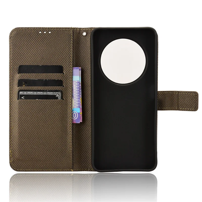 Voor Xiaomi Poco M7 5G Luxe Flip Diamant Patroon lanyard Kaart Tas Zakelijke Portemonnee Case Leer voor Redmi 14C 4G Telefoon Case