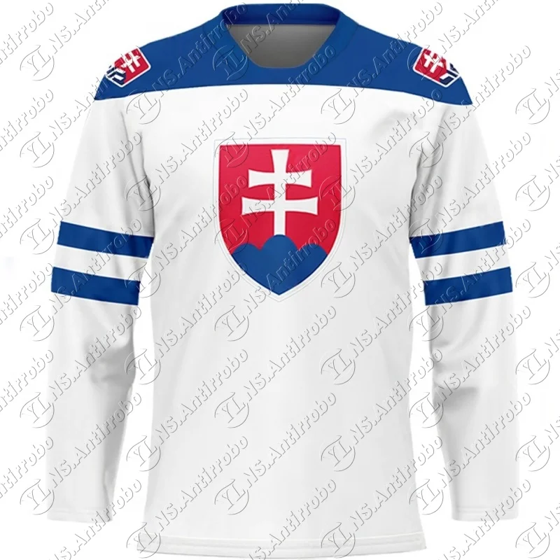 Nuevas llegadas 2025 jugadores nacionales unisex local Tchécoslovaquia impresión 3D camiseta de hockey cuello redondo camiseta de manga larga adultos MOTO